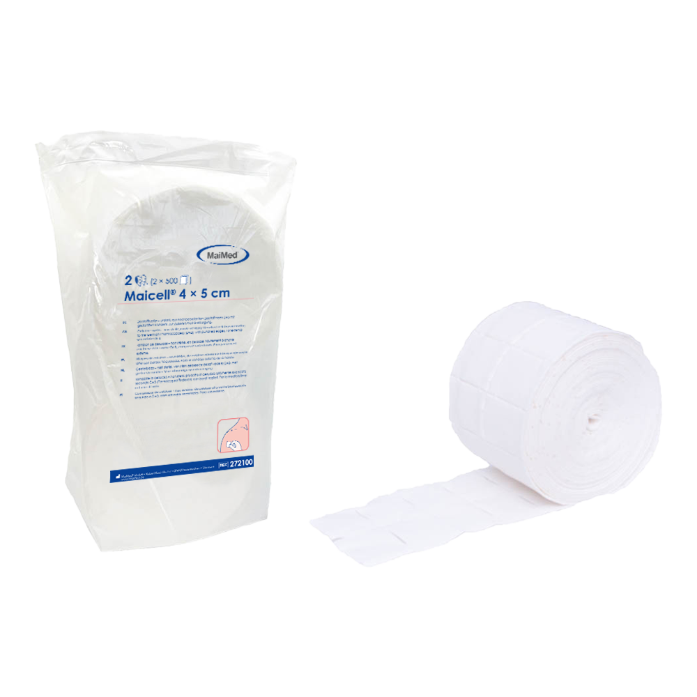 Tampoane de celuloza Maicell nesterile 4x5cm, 2x500 bucati/pachet. | Pachet (1000 bucăți)