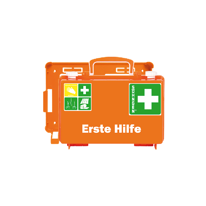 Erste-Hilfe-Koffer QUICK-CD orange mit Füllung Standard DIN 13157