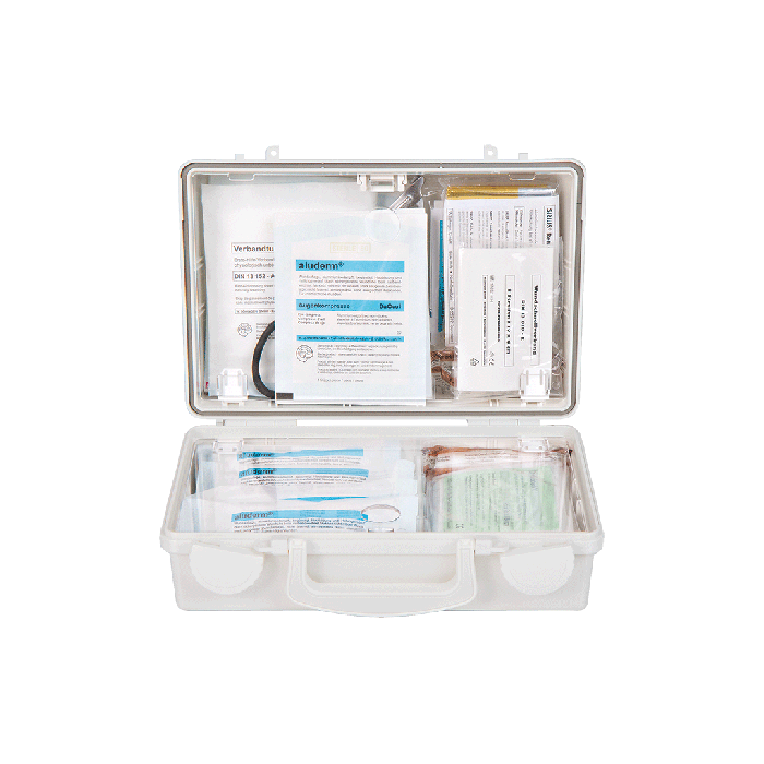 Erste-Hilfe-Koffer QUICK-CD weiss mit Füllung Standard DIN 13157