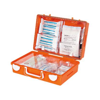 Erste-Hilfe-Koffer SN-CD orange mit Füllung Standard DIN 13157