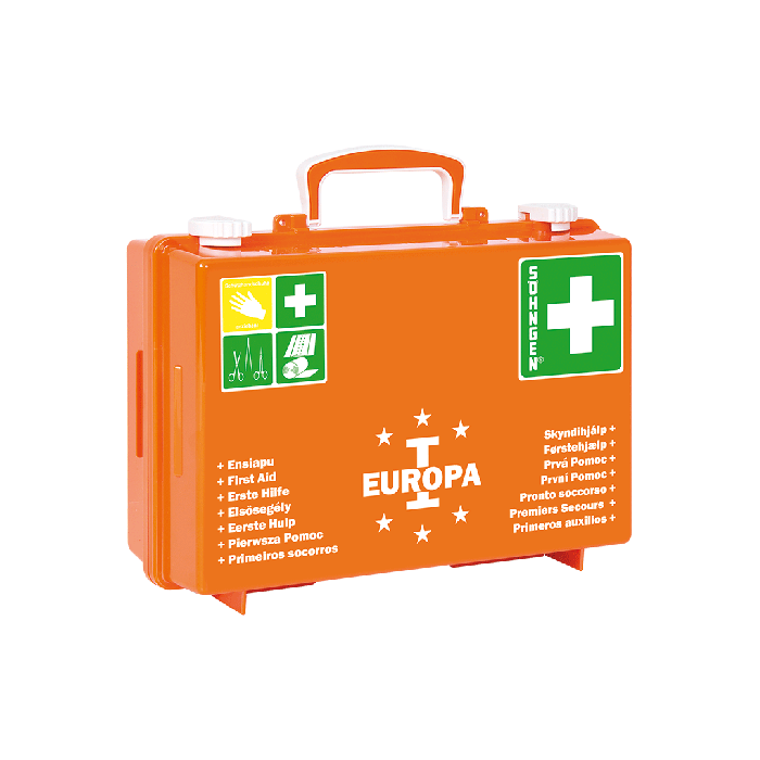 Erste Hilfe Koffer EUROPA I orange gefüllt