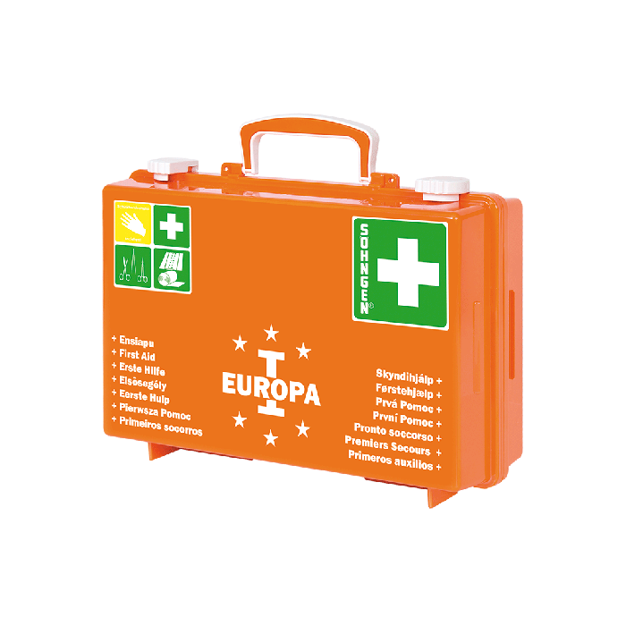 Erste Hilfe Koffer EUROPA I orange gefüllt
