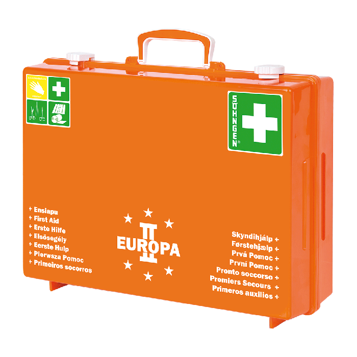 Erste Hilfe Koffer EUROPA II Orange gefüllt