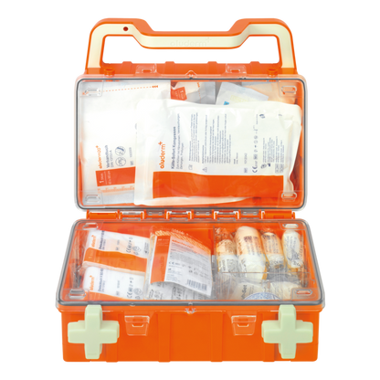 Trusă de prim ajutor portocaliu DYNAMIC-GLOW S standard DIN 13157 | Valisa (1 bucata)