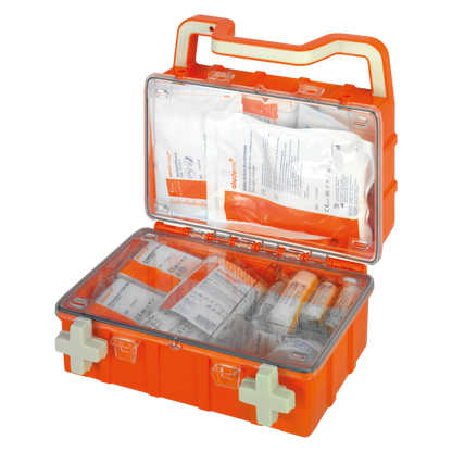 Trusă de prim ajutor portocaliu DYNAMIC-GLOW S standard DIN 13157 | Valisa (1 bucata)