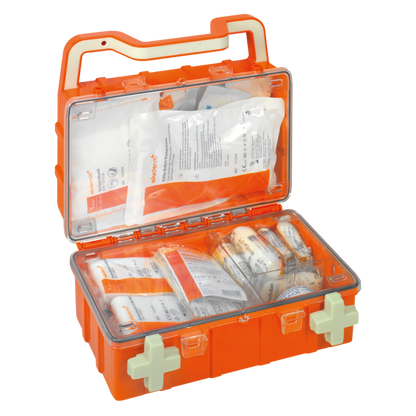Trusă de prim ajutor portocaliu DYNAMIC-GLOW S standard DIN 13157 | Valisa (1 bucata)
