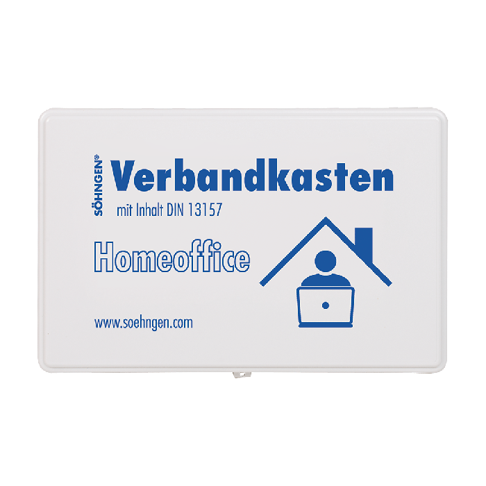 Homeoffice Verbandkasten DIN 13157 mit Wandhalterung Kunststoff weiß