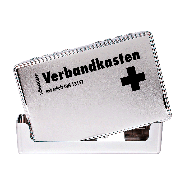 Verbandkasten KIEL Chrome mit Füllung Standard DIN 13157