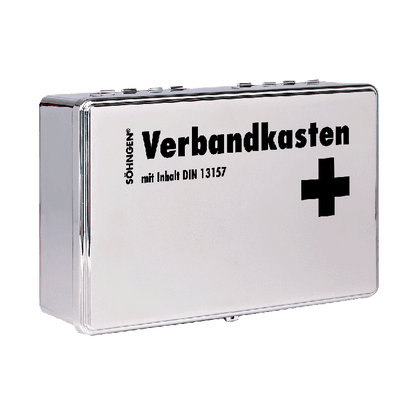 Verbandkasten KIEL Chrome mit Füllung Standard DIN 13157