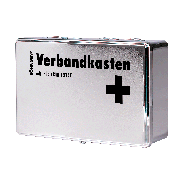 Verbandkasten KIEL Chrome mit Füllung Standard DIN 13157