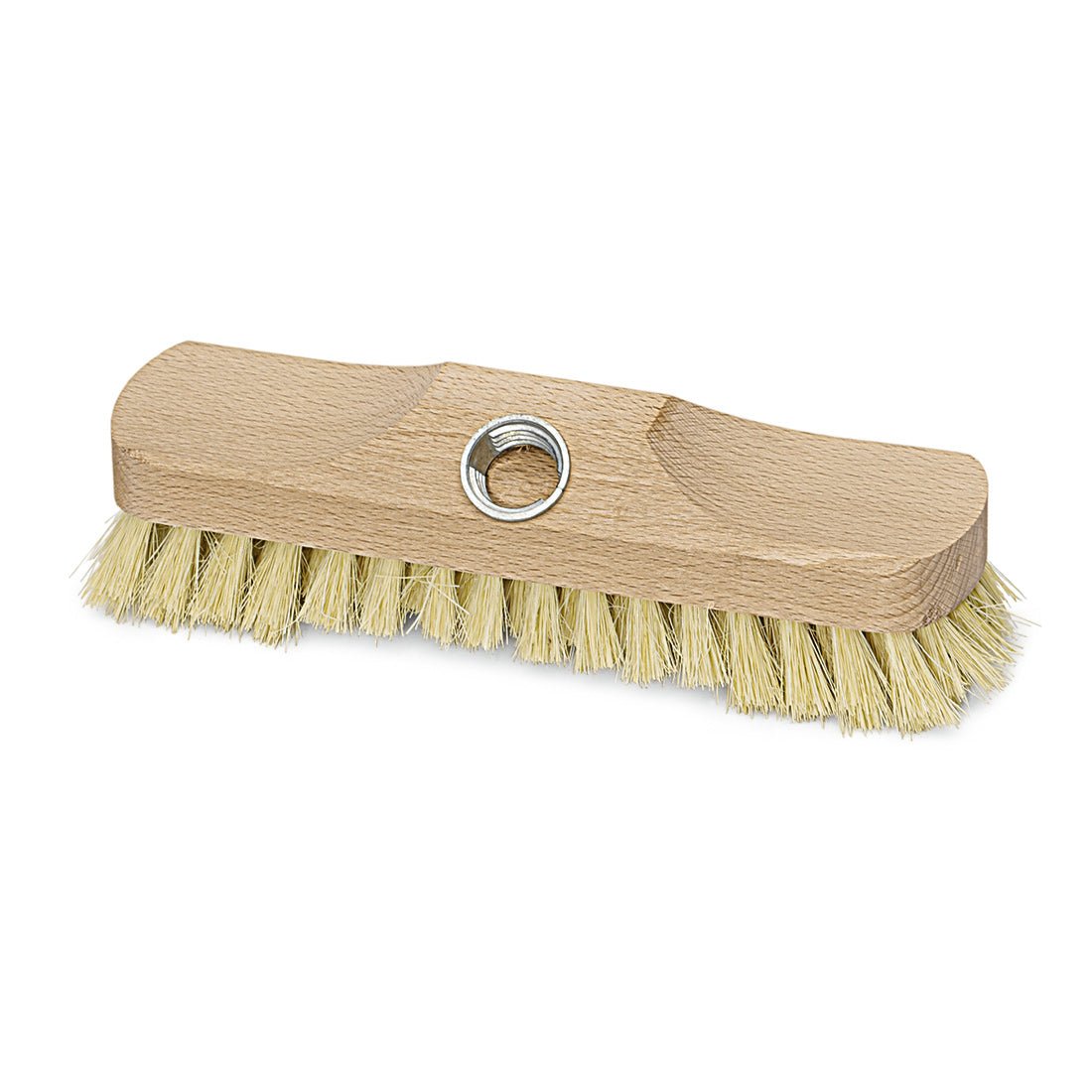 Peria de frecat Nölle Profi Brush de 22 cm de la Nölle Profi Brush Bürsten- & Pinseltechnik e.K. este o perie termo-PET rezistentă la căldură, cu duritate medie, cu peri deschiși la culoare și un orificiu central pentru fixarea mânerului, ilustrată pe un fundal alb simplu.
