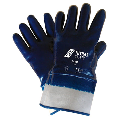 Mănuși de nitril NITRAS, alb/albastru