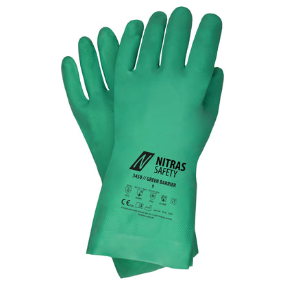 NITRAS GREEN BARRIER, manusi de protectie chimica, verde