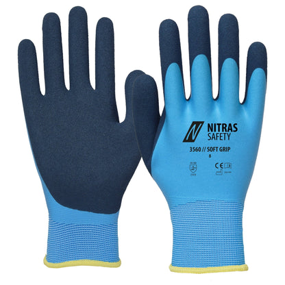 NITRAS SOFT GRIP, mănuși de asamblare, albastru deschis / albastru închis