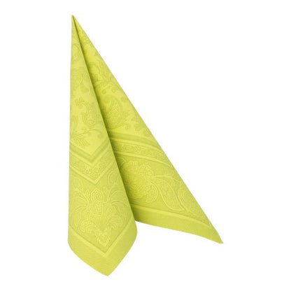 Împăturit curat, șervețelul verde PAPSTAR 50 șervețele "ROYAL Collection" (40 x 40 cm, 1/4-pliate) al PAPSTAR GmbH stă pe un fundal alb - ideal pentru ocazii festive.