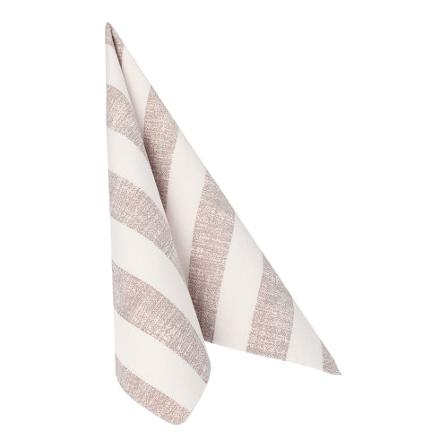 Un pachet de 50 de șervețele PAPSTAR "ROYAL Collection" 1/4 pliere în mocca, dimensiune 40 x 40 cm de la PAPSTAR GmbH, stând vertical pe un fundal alb.