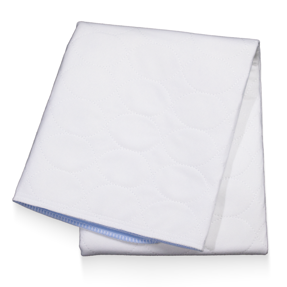 AMPri MED-COMFORT tampon de protectie pat lavabil 75 x 90 cm, albastru/alb | Pachet (1 bucata)