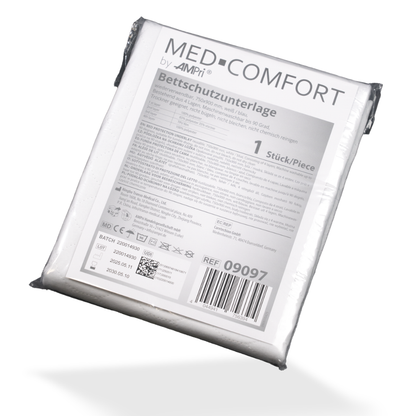 AMPri MED-COMFORT tampon de protectie pat lavabil 75 x 90 cm, albastru/alb | Pachet (1 bucata)