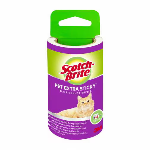 Rolă Scotch-Brite™ Extra Sticky* pentru părul animalelor de companie 48 foi + 4 Rolă Scotch-Brite™ Extra Sticky* pentru părul animalelor de companie, 48 foi, 1/pachet | Pachet (1 bucata)