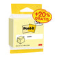 Eine Packung 3M Post-it® Notes, gelb, 76 mm x 76 mm, mit 450 Blatt pro Block (1 Block/Packung), PEFC-zertifiziert (SGSCH-PEFC-COC-110078), von 3M Deutschland GmbH.