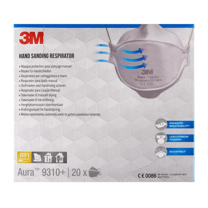 Mască de particule 3M™ Aura™ Comfort 9310+, FFP1, fără supapă, pachet de 20 | Pachet (20 bucăți)