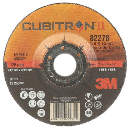 Disc de șlefuit Cubitron™ II 3M™ Cubitron™ II, T27, 125 mm x 4 mm x 22 mm, 36+ | Pachet (10 bucăți)