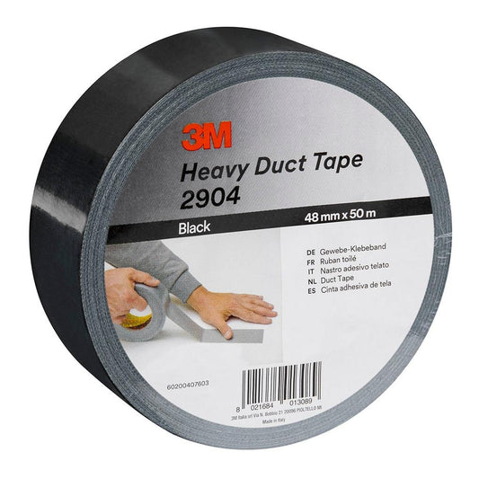 3M™ Heavy Duty Fabric Tape 2904, Negru - Bandă de conductă pentru aplicații grele
