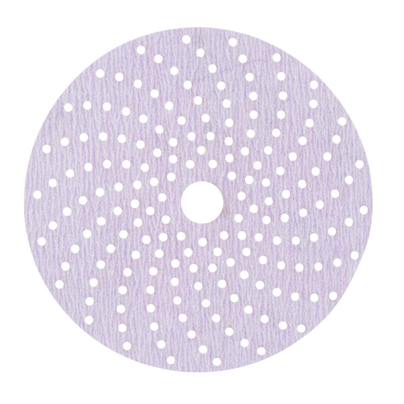 Disc de șlefuit 3M™ Hookit™ Purple Premium 334U, 150 mm, cu mai multe orificii, P500, 50534 | Pachet (100 bucăți)