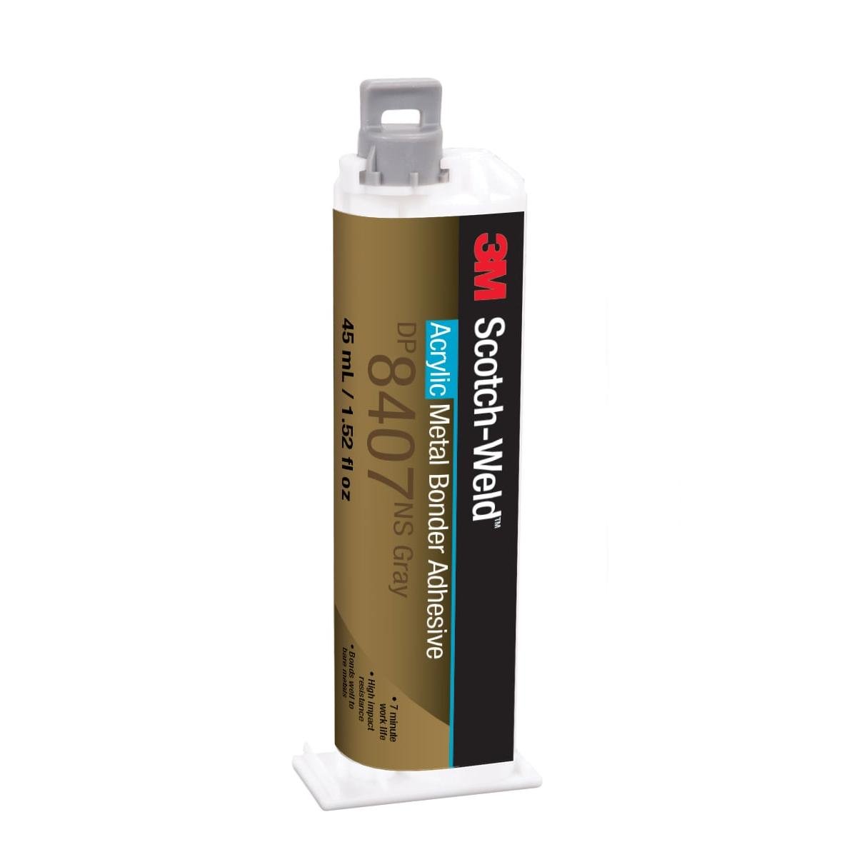 Adeziv de construcție 3M™ Scotch-Weld™ cu 2 componente pe bază de acrilic DP8407NS, gri, 45 ml | Pachet (1 bucata)