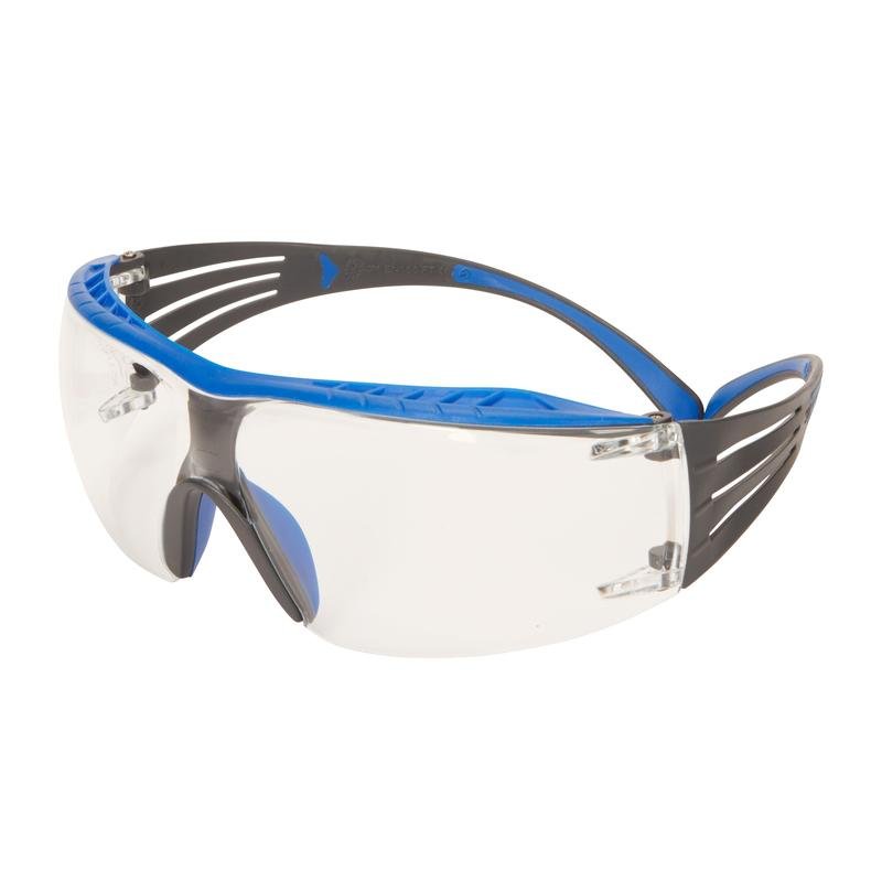 Ochelari de protecție 3M™ SecureFit™ 400X, temple albastre/gri, acoperire anti-aburire/anti-zgârieturi Scotchgard™ (K&N), lentilă transparentă, SF401XSGAF-BLU-EU, 20 per pachet | Pachet (1 bucata)