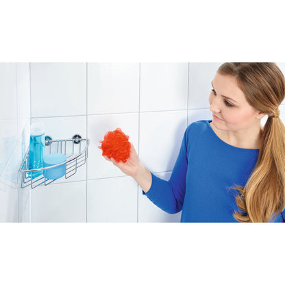 tesa baath+ Eckkorb Dusche, verchromt, inkl. Klebelösung – Anwendung