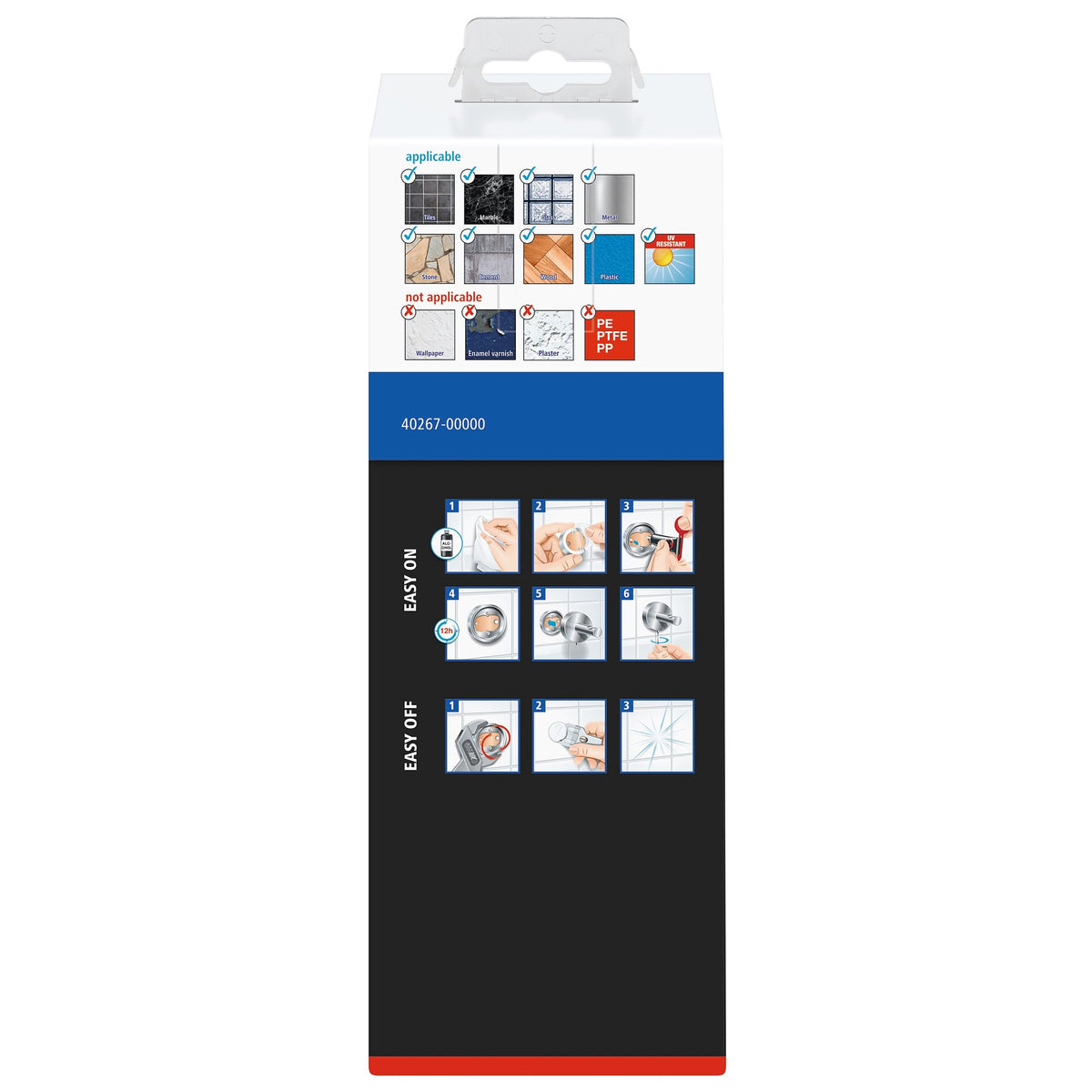 tesa Klaam Design-Seifenspender, verchromt, inkl. Klebelösung