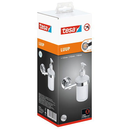 tesa Luup Seifenspender (175ml), verchromt, inkl. Klebelösung