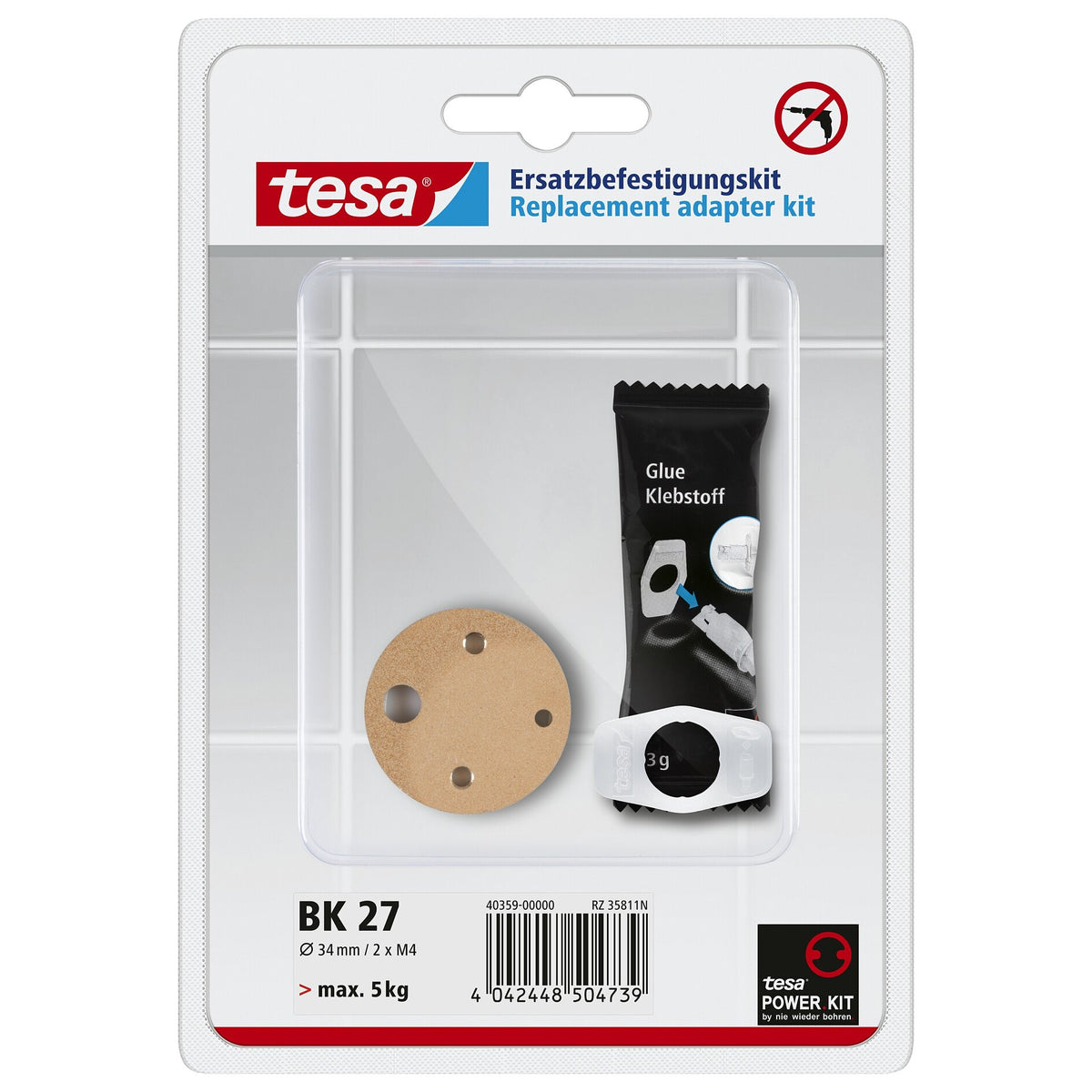 tesa Ersatzadapter-Satz BK 27, schwarz