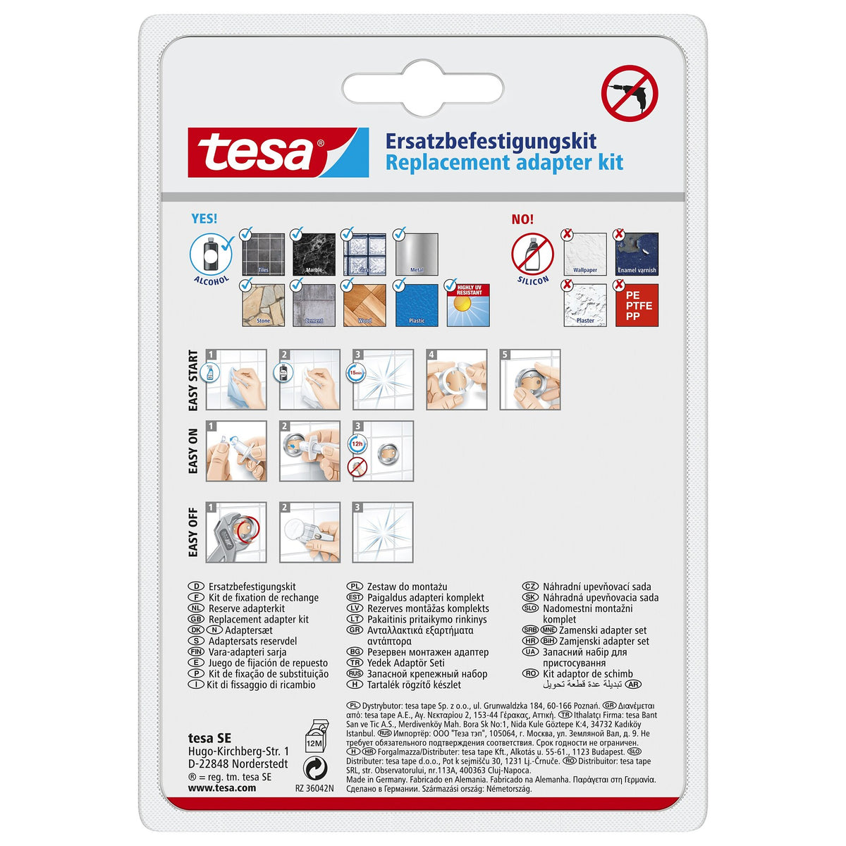 tesa Ersatzadapter-Satz BK 27, schwarz