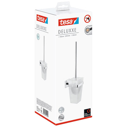 tesa DELUXXE Toilettenbürsten-Set, Metall, verchromt, inkl. Klebelösung