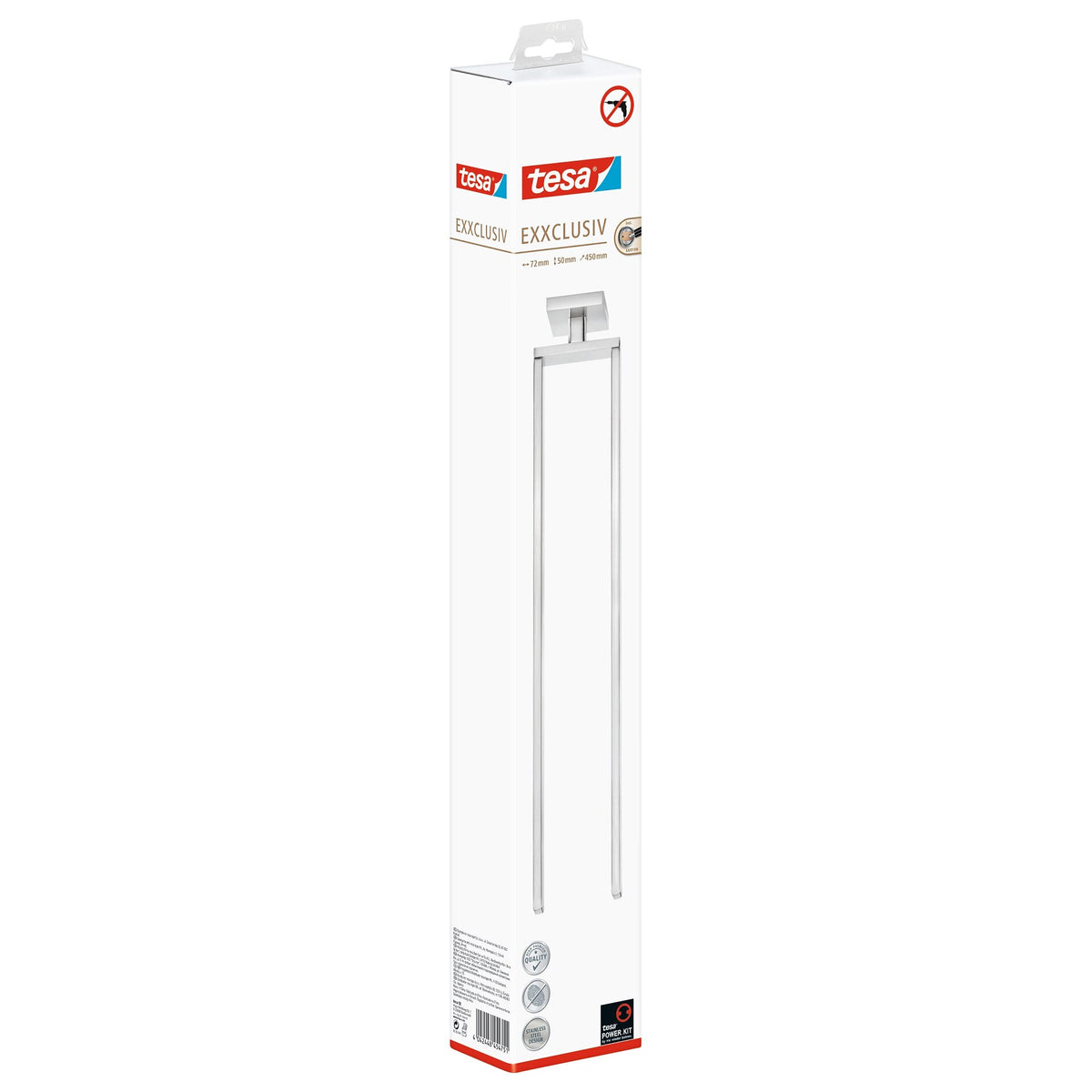 tesa EXXCLUSIV Handtuchhalter, 2-armig, inkl. Klebelösung