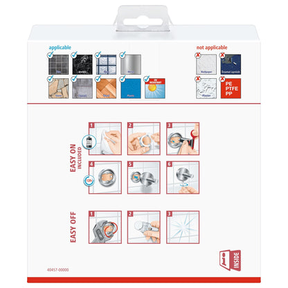 tesa Esteetic Handtuchring, Edelstahloptik, inkl. Klebelösung