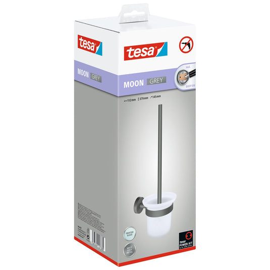 Suport pentru perie de toaletă tesa MOON GREY, gri mat, cu soluție adezivă inclusă