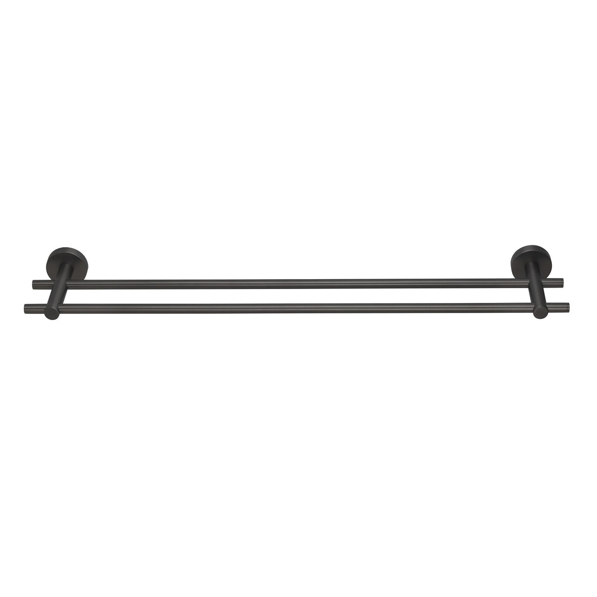tesa MOON Graphite Doppelter Handtuchhalter, selbstklebend, Metall PVD beschichtet