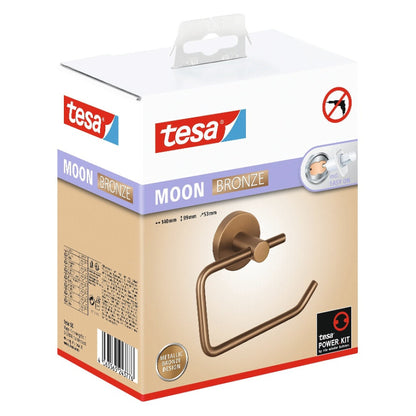 tesa MOON Bronze Toilettenpapierhalter, selbstklebend, Metall PVD-beschichtet