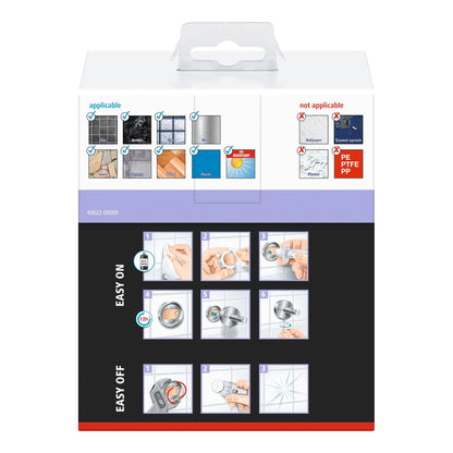 tesa MOON BLACK Toilettenpapierhalter mit Deckel, selbstklebend, schwarzes Pulver aus schwarz