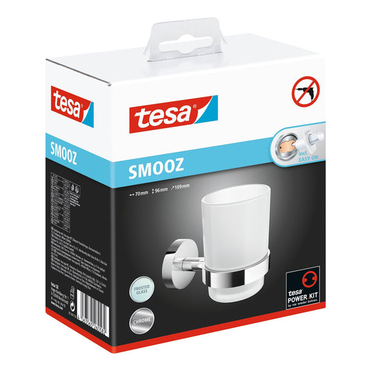Suport pentru pahare tesa SMOOZ, autoadeziv, din metal cromat