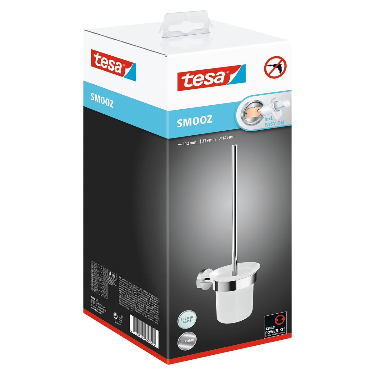 tesa SMOOZ Toilettenbürste, selbstklebend, verchromtes Metall