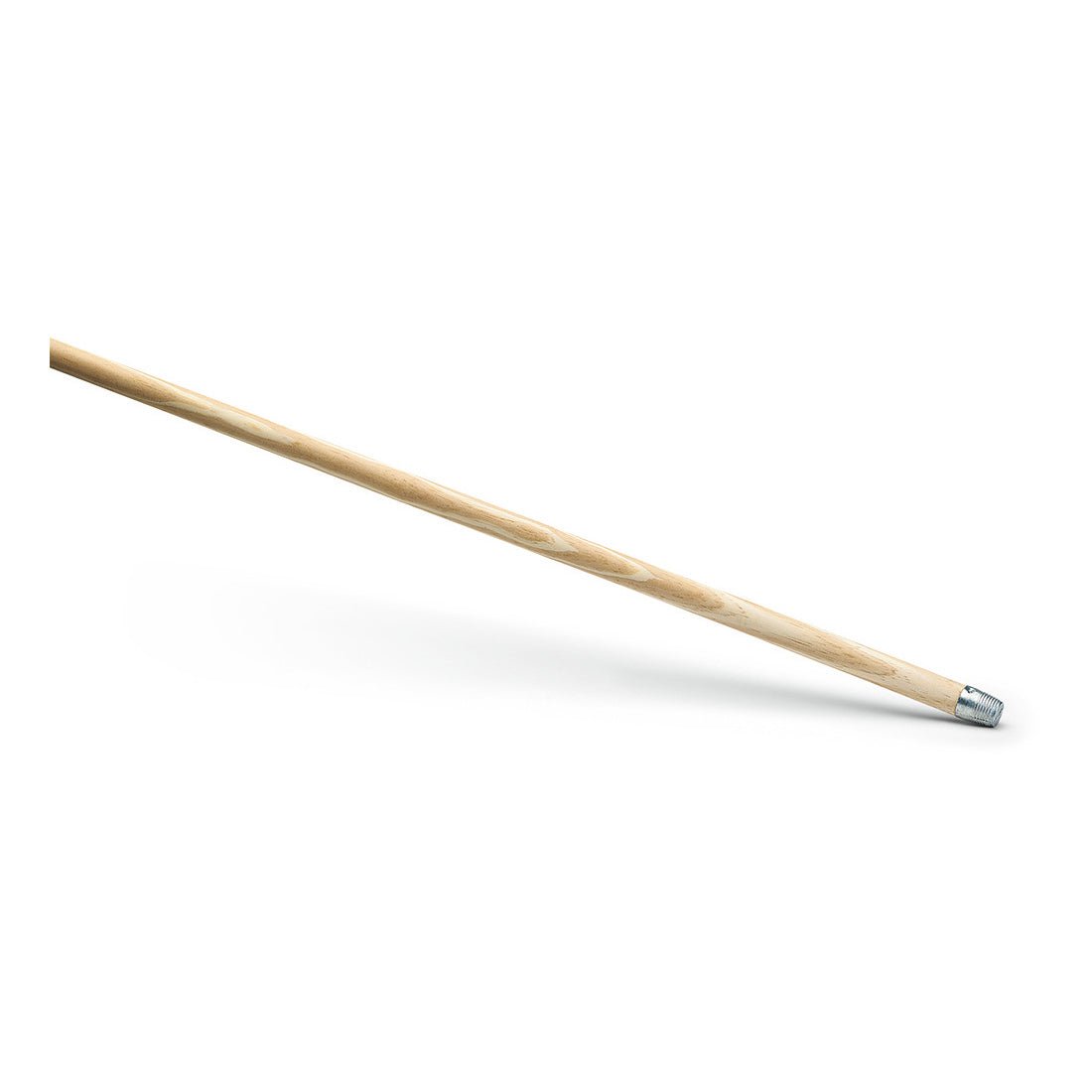 Mânerul de mătură Nölle Profi Brush 24x1.200 mm de la Nölle Profi Brush Bürsten- & Pinseltechnik e.K. este un mâner de mătură din lemn cu un capăt metalic, prezentat diagonal pe un fundal alb.