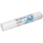 Un rolă EMIL DEISS KG (GmbH + Co.) DEISS 46918 saci de gunoi (660x770x0,015 mm, alb, 50 bucăți) ambalată într-o etichetă cu "saci de gunoi", informații despre produs, o mână care ține un sac și simboluri de eliminare sau depozitare.