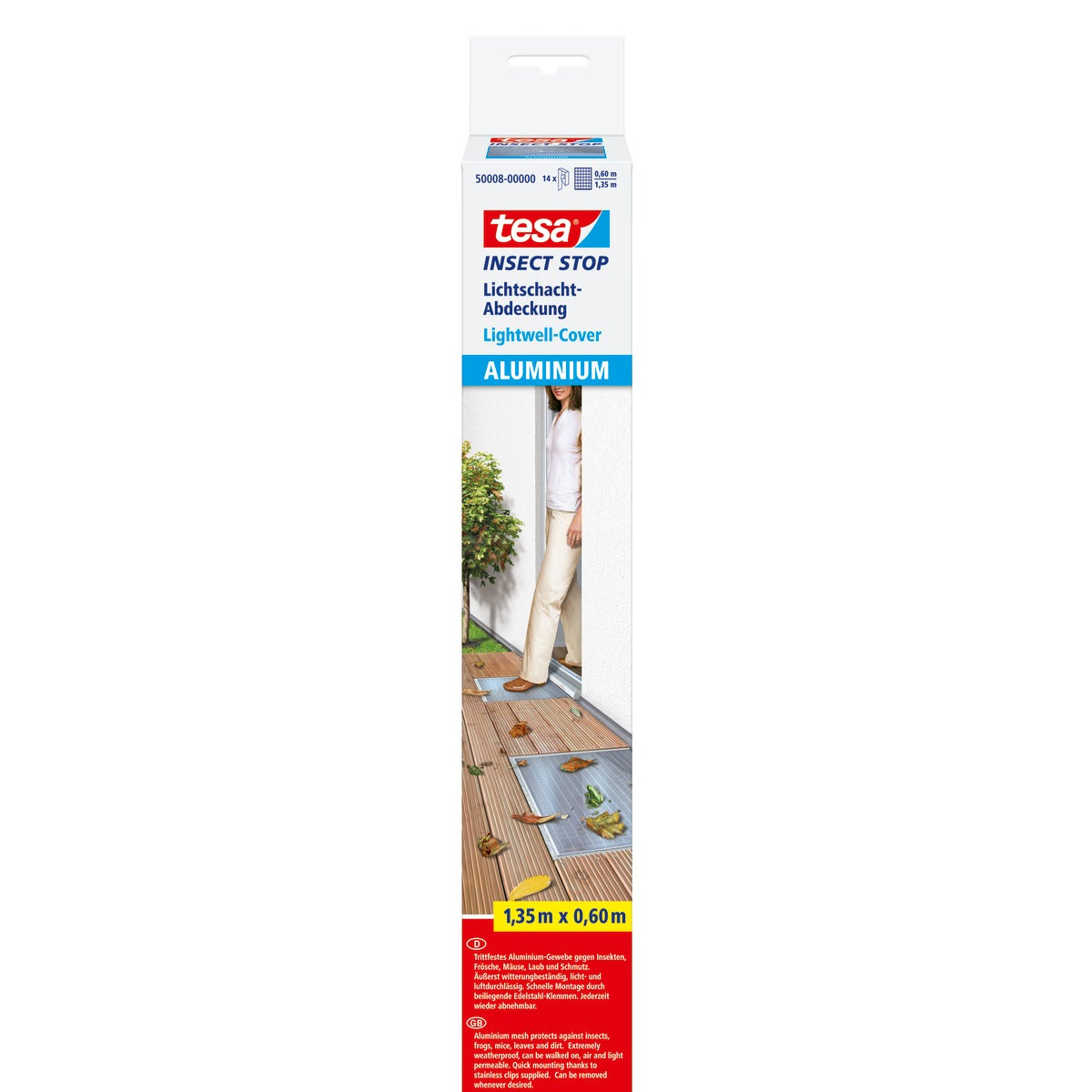 tesa INSECT STOP Alu Lichtschachtabdeckung, 60 x 135 cm