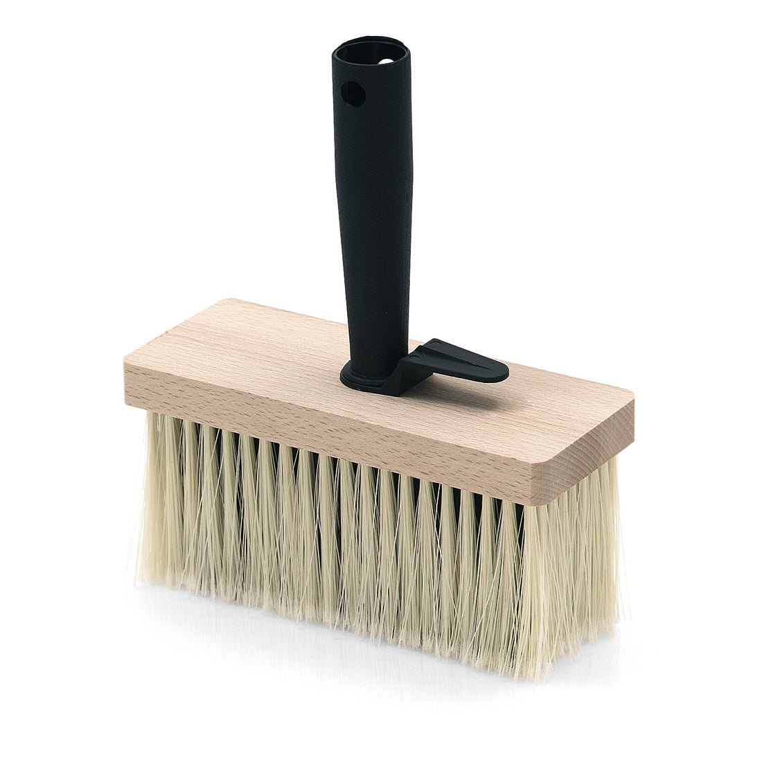 Peria de plafon sintetică Nölle Profi Brush (17x7 cm, lungime peri 70 mm) de la Nölle Profi Brush Bürsten- & Pinseltechnik e.K. are un suport din lemn, peri lungi sintetici și un mâner din plastic negru - ideală pentru lucrări de vopsire precise.