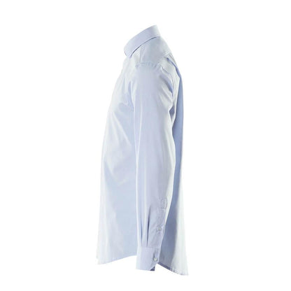 Cămașă din poplin, crop modern, albastru deschis