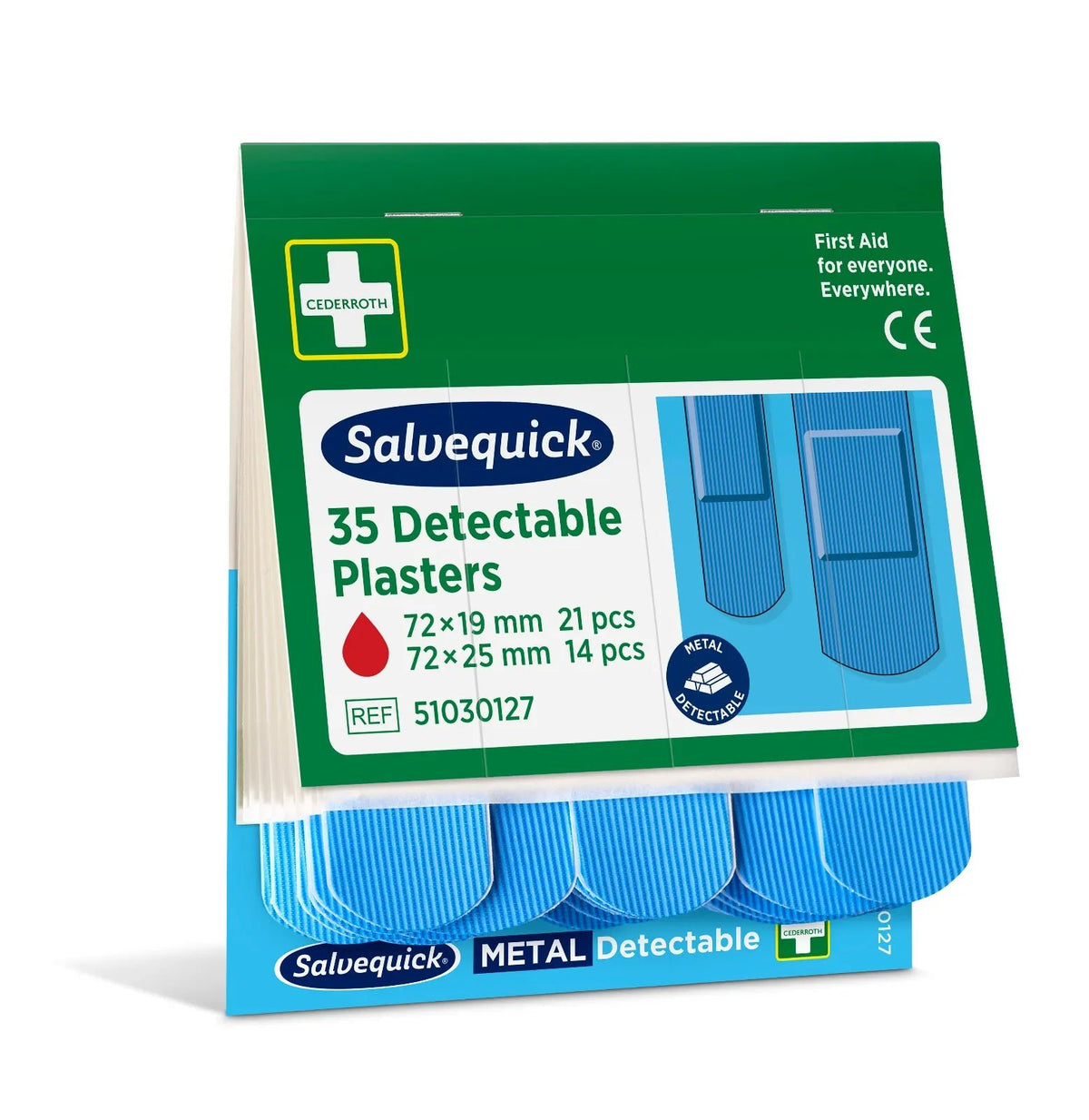 Plasturi detectabili de culoare albastră, 35 buc./mină | Pachet (35 buc.)